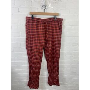 Madewell Women's Tapered Leg Flannel Check Pajama Pants Drawstring Size XL